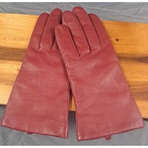 Jaclyn Smith Women Leather Gloves Thinsulate Insulation Red Size Large